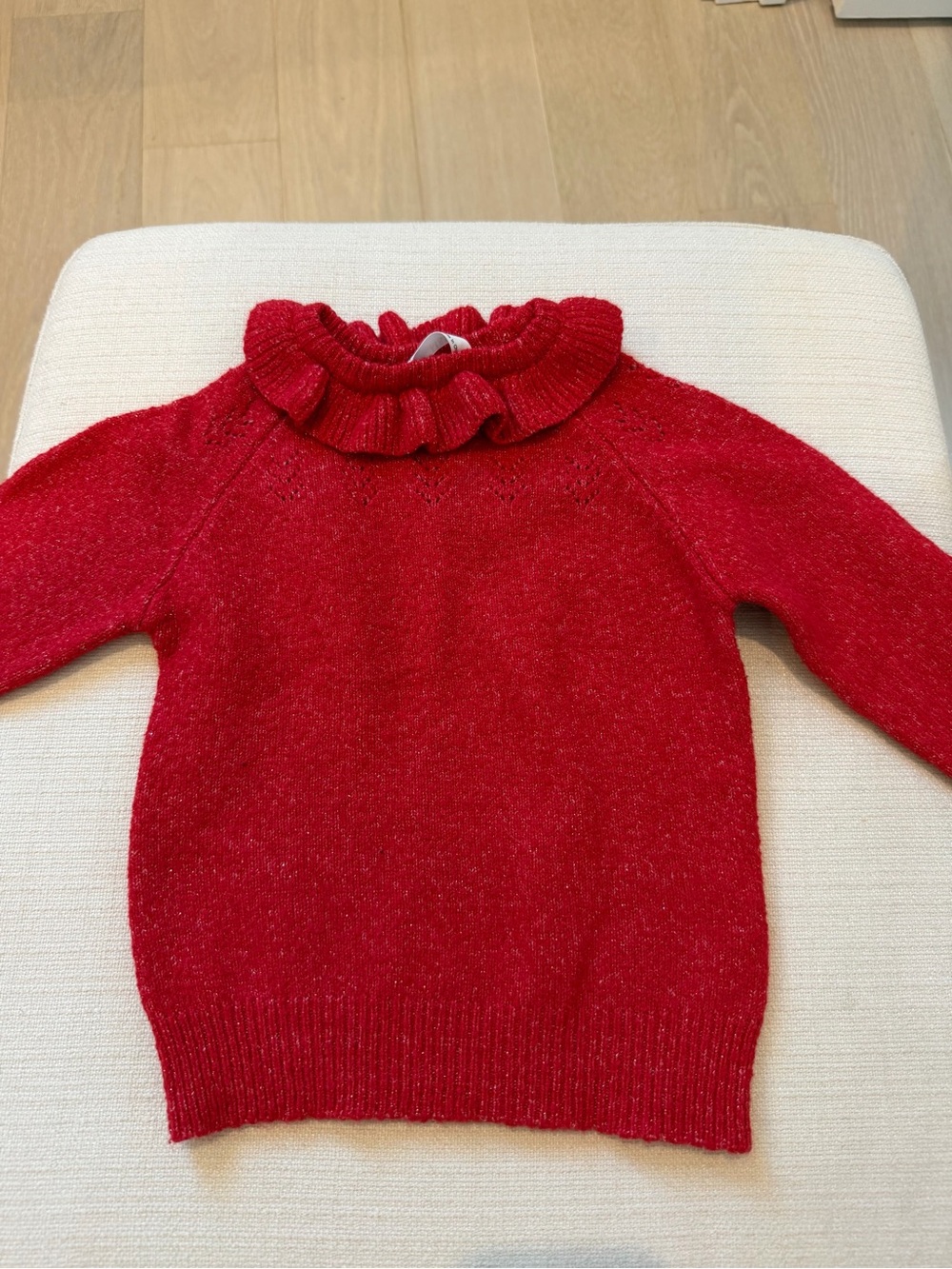 M&S Red Sparkler Knit Sweater 2-3 Years